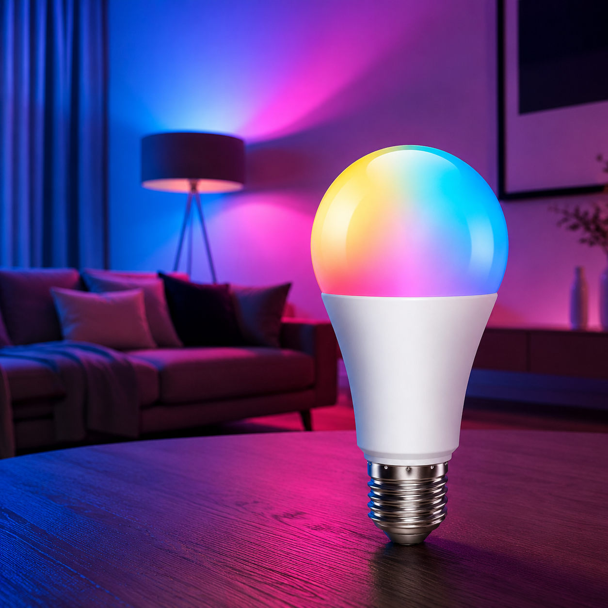 Lâmpada Inteligente Wi‑Fi E27 RGB 15W – Smart Life, Alexa e Google Home - Imagem 3